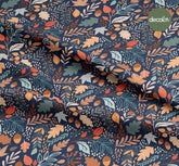 Autumn Leaf Acorn Pattern Digital Printed Fabric